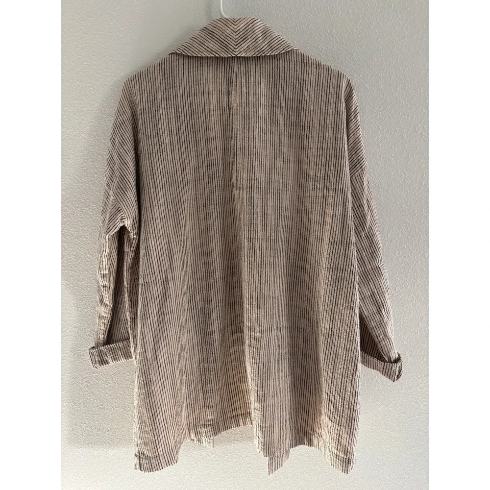 Eileen Fisher Blazer‎ Women Sm Natural Cotton Oversized Minimalist Sustainable